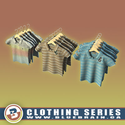 3D Model of Clothing Series - Realistic Hung Polo Shirts - 3D Render 0